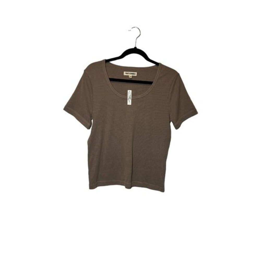 Madewell Rivet & Thread Ribbed U Neck Tee Size LG *Flaw*‎